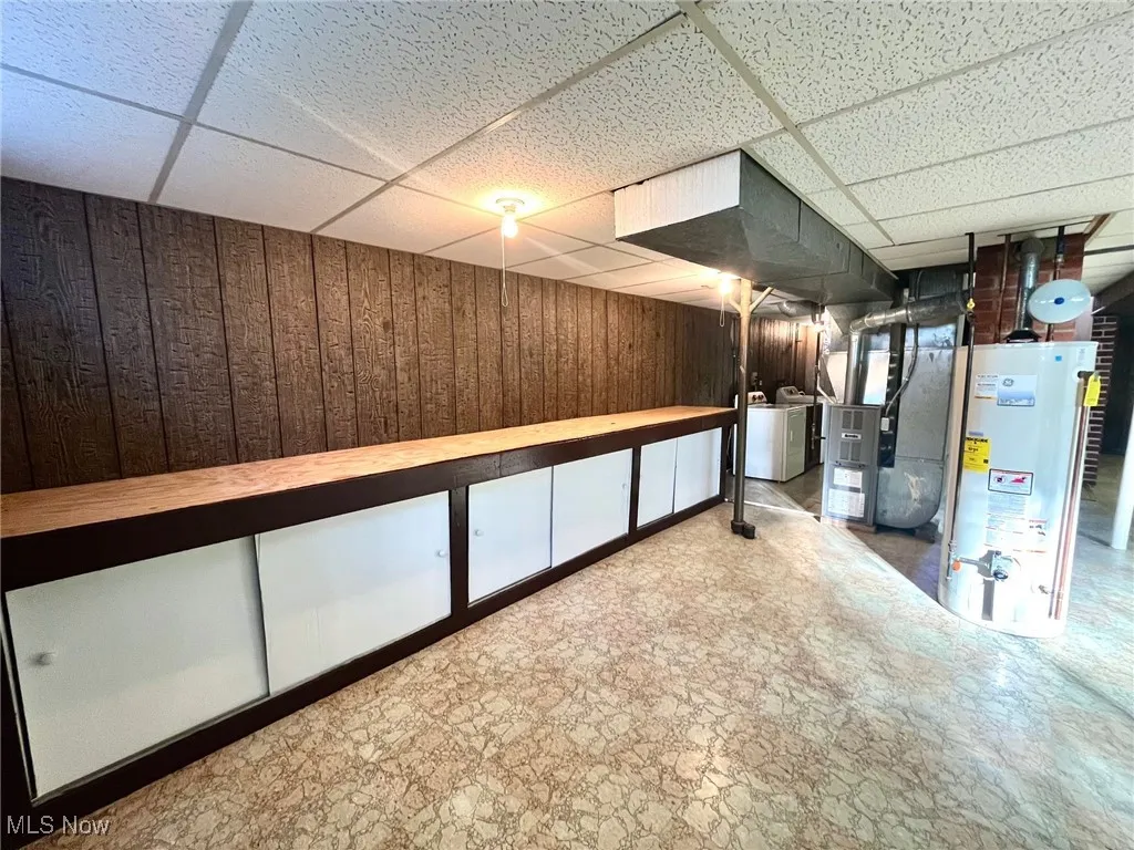 Lots of storage cabinets in finished basement