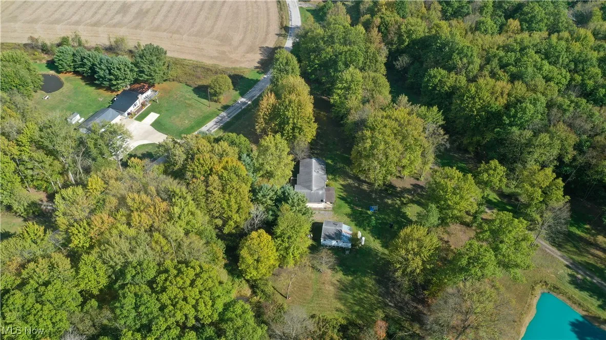 Aerial view of property's location with rural landscape