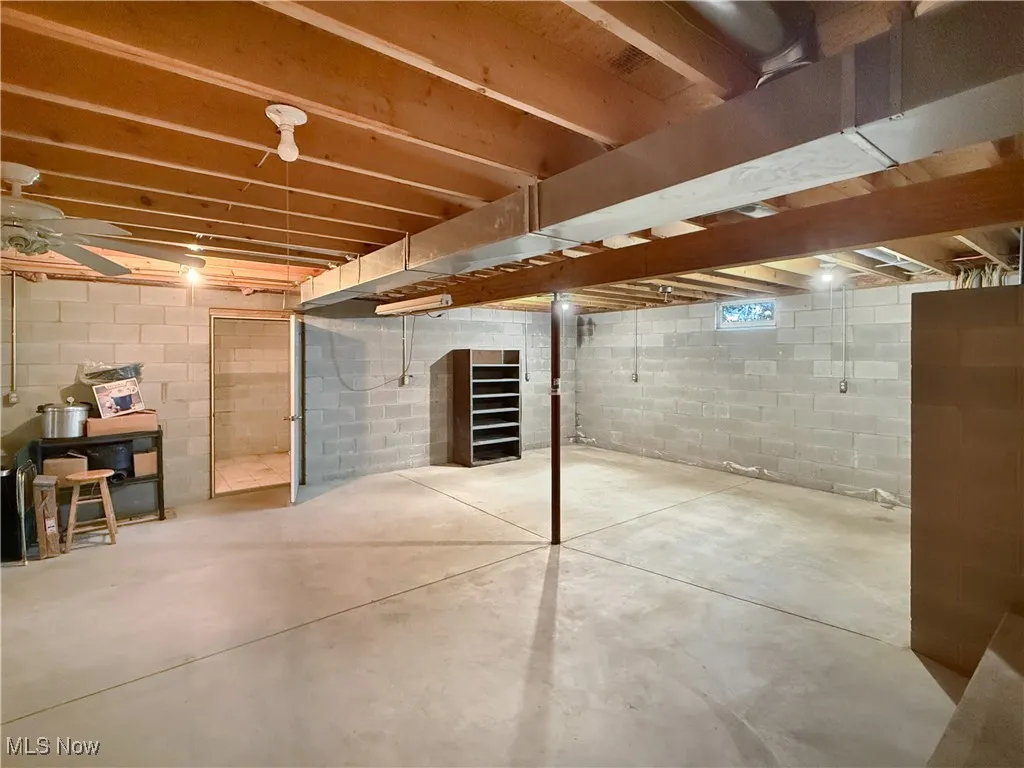 View of unfinished below grade area