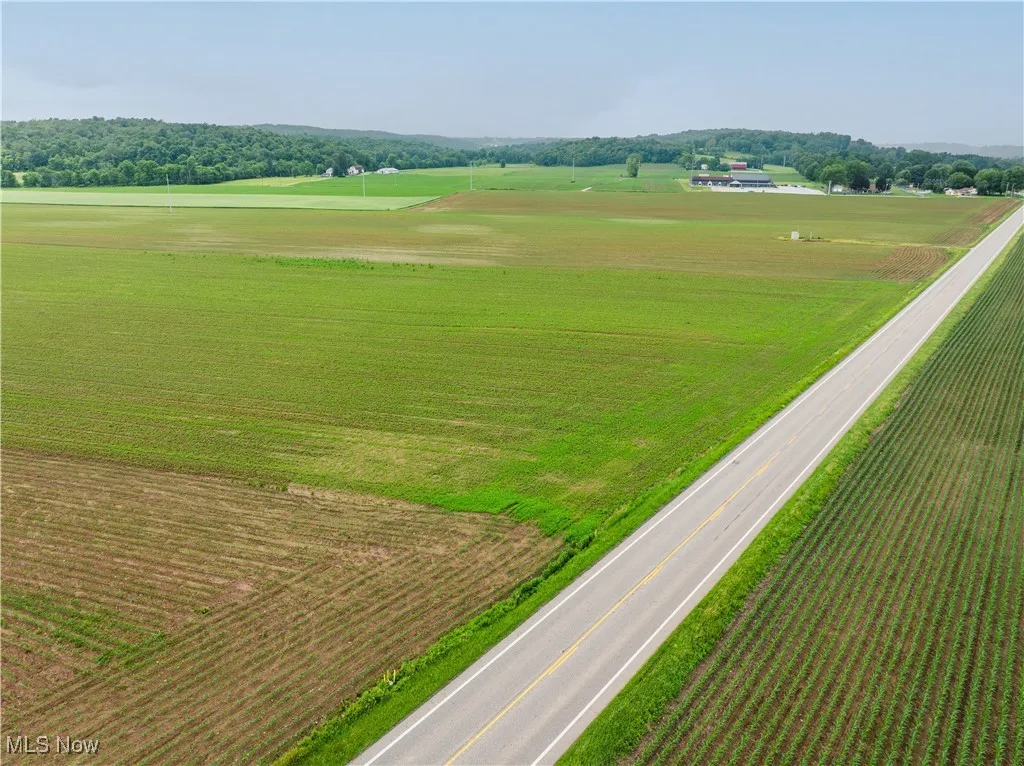 Overview of rural landscape with abundant farmland