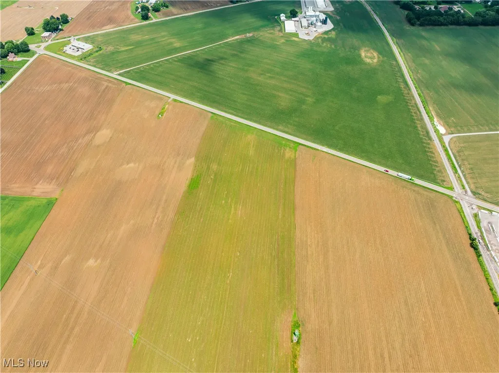 Overview of rural landscape with abundant farmland and property boundaries highlighted