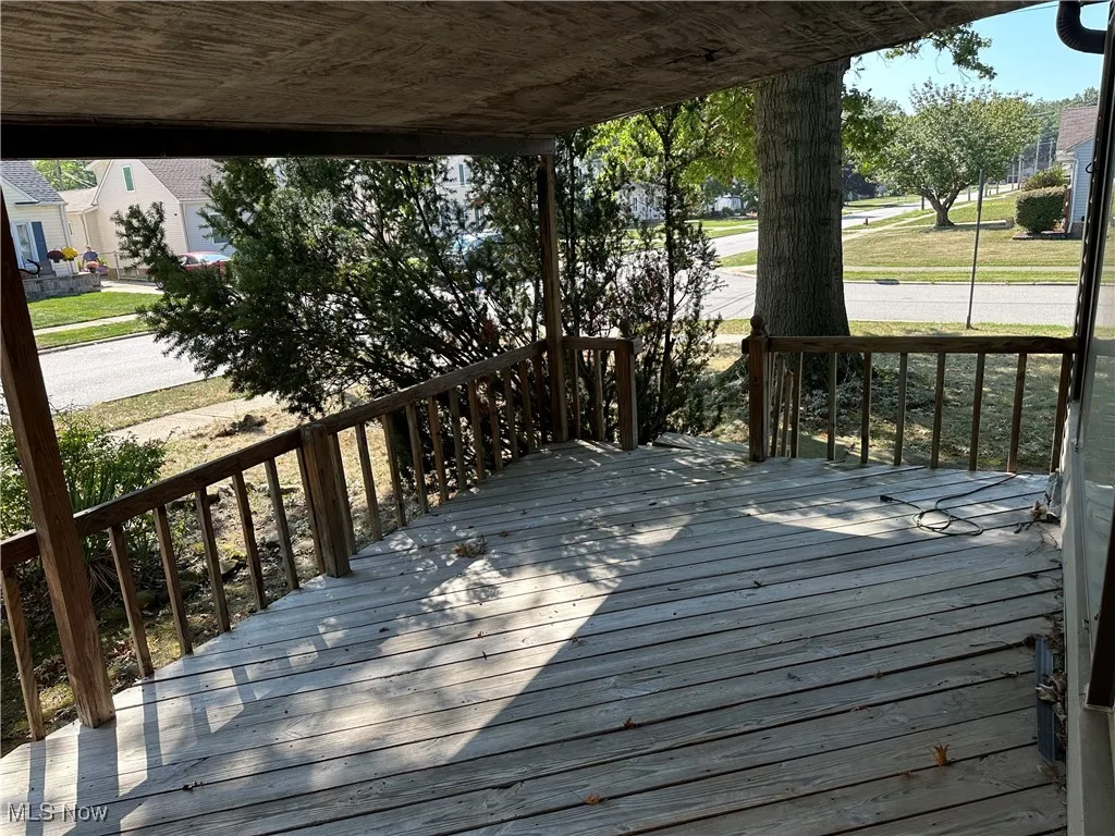Front porch view of the corner street.