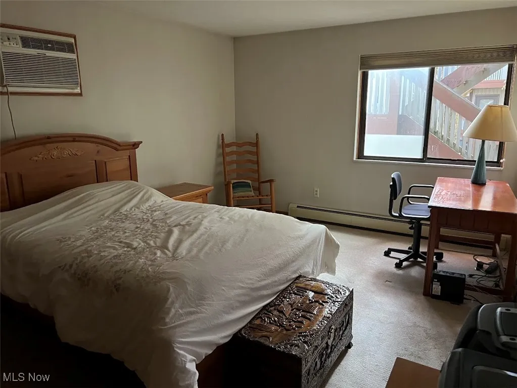 Primary bedroom with carpet flooring