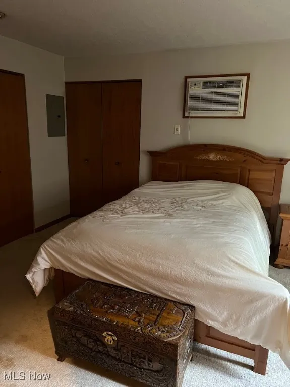 Primary bedroom showing closet