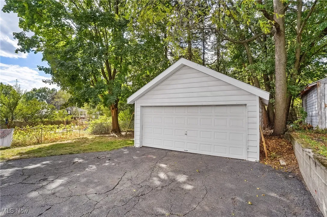 Detached 2-car garage with electric.