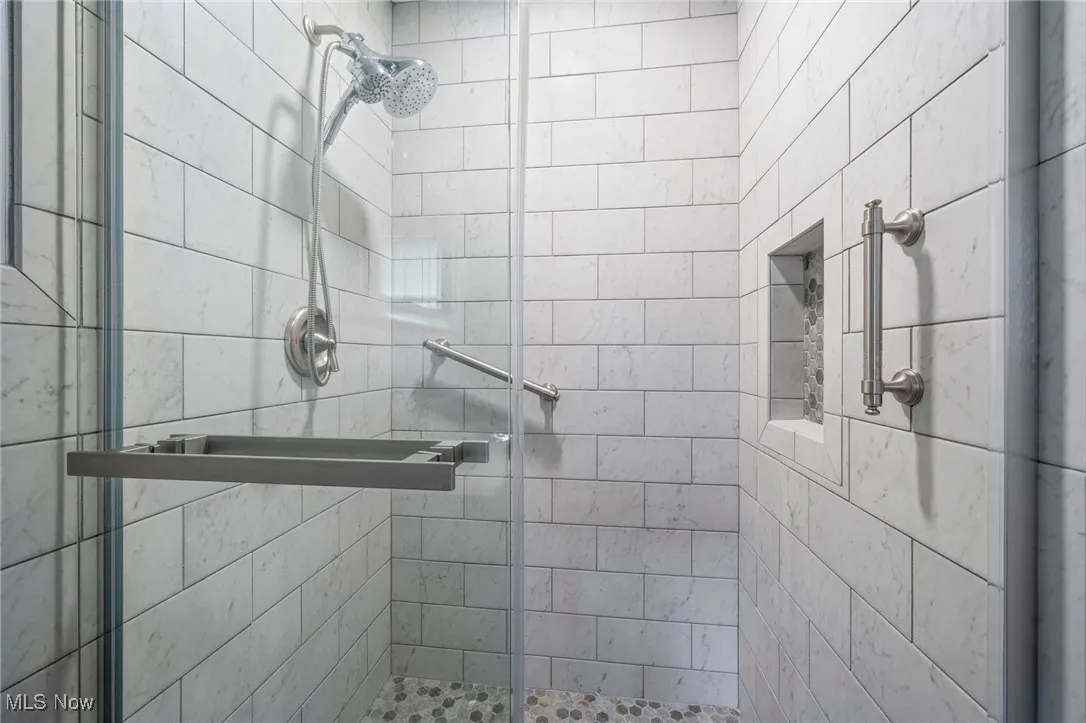 Bathroom with a stall shower