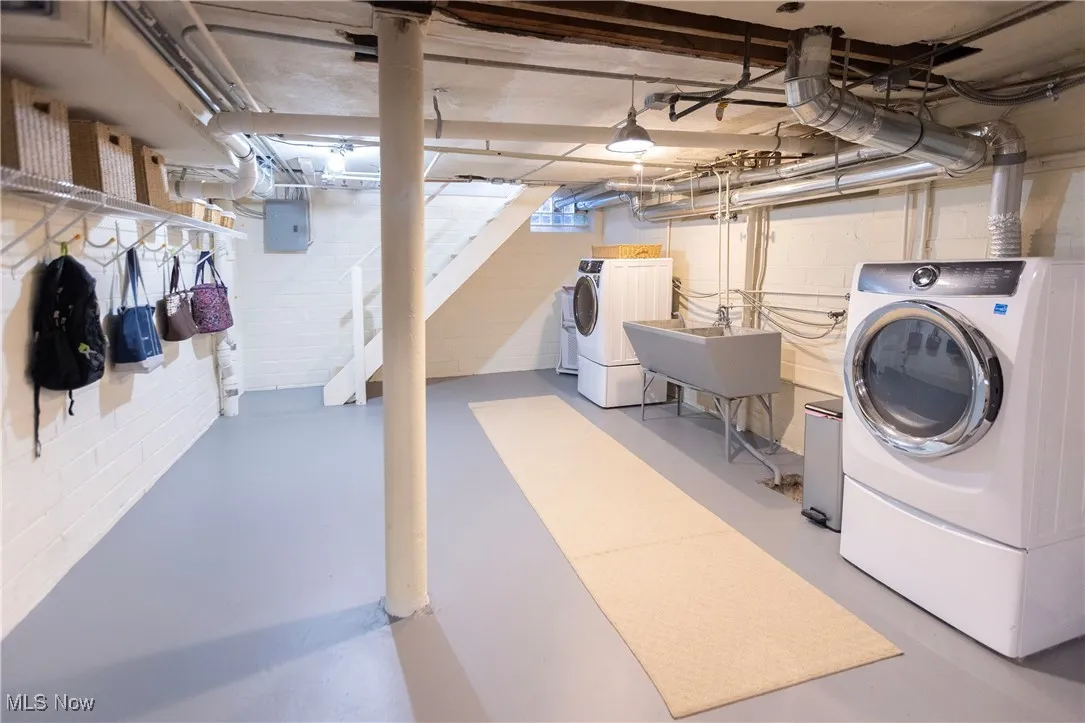 The open area provides great space for Washer/Dryer area