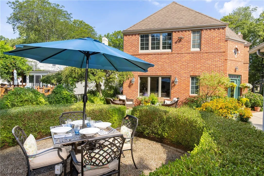 Lovely and private rear yard is a garden oasis