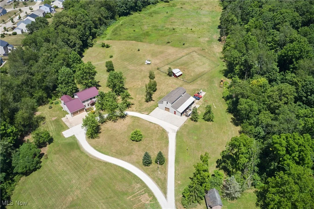 Aerial view of sparsely populated area