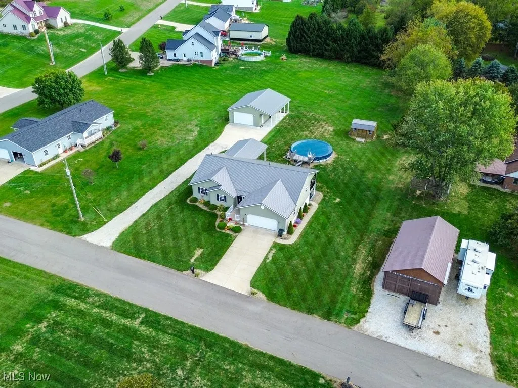 Aerial view of residential area
