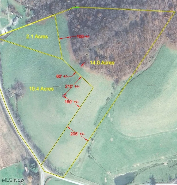 Map showing property parcels