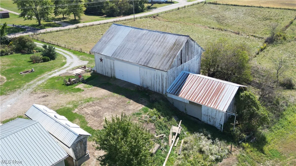 Aerial view of sparsely populated area