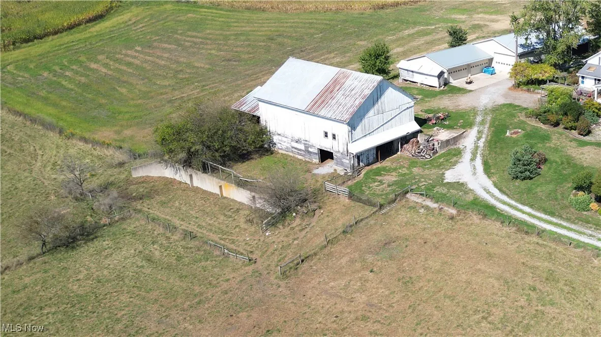 Aerial view of sparsely populated area