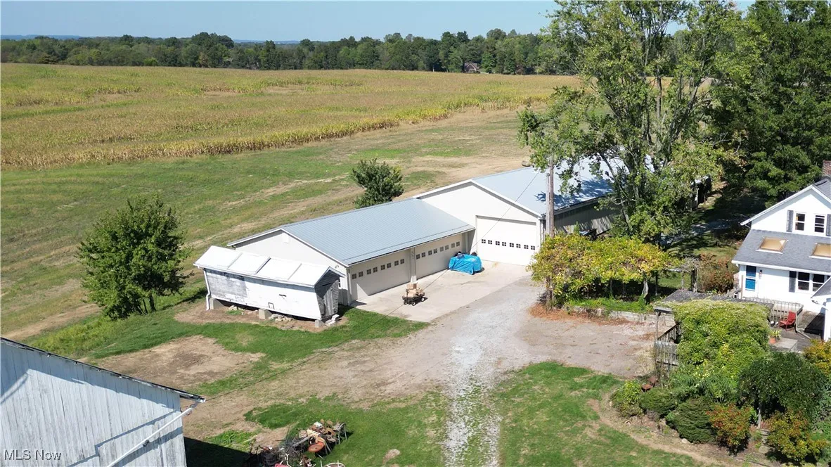Aerial view of sparsely populated area