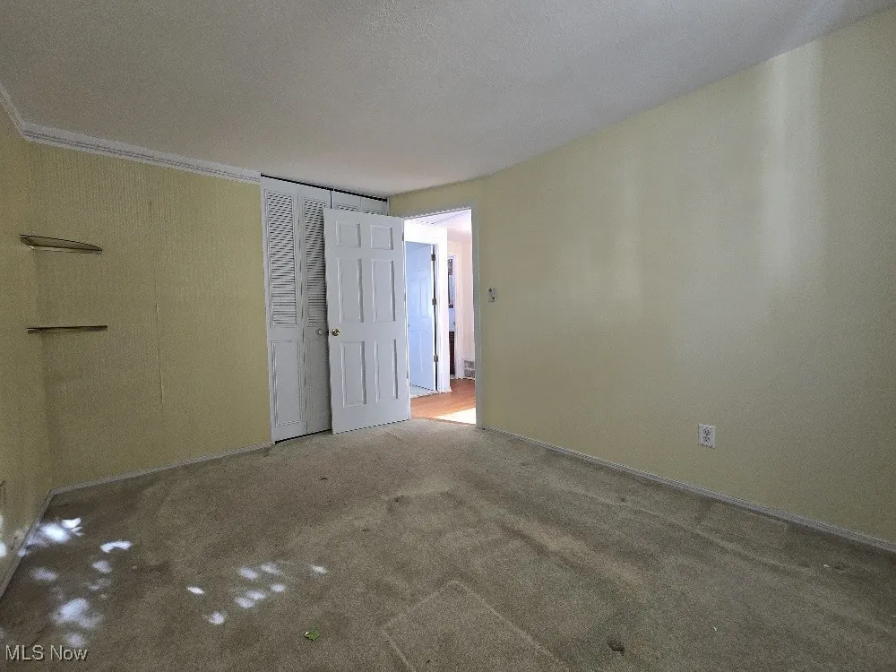 Bedroom with Carpeting covering Hardwood Floors!