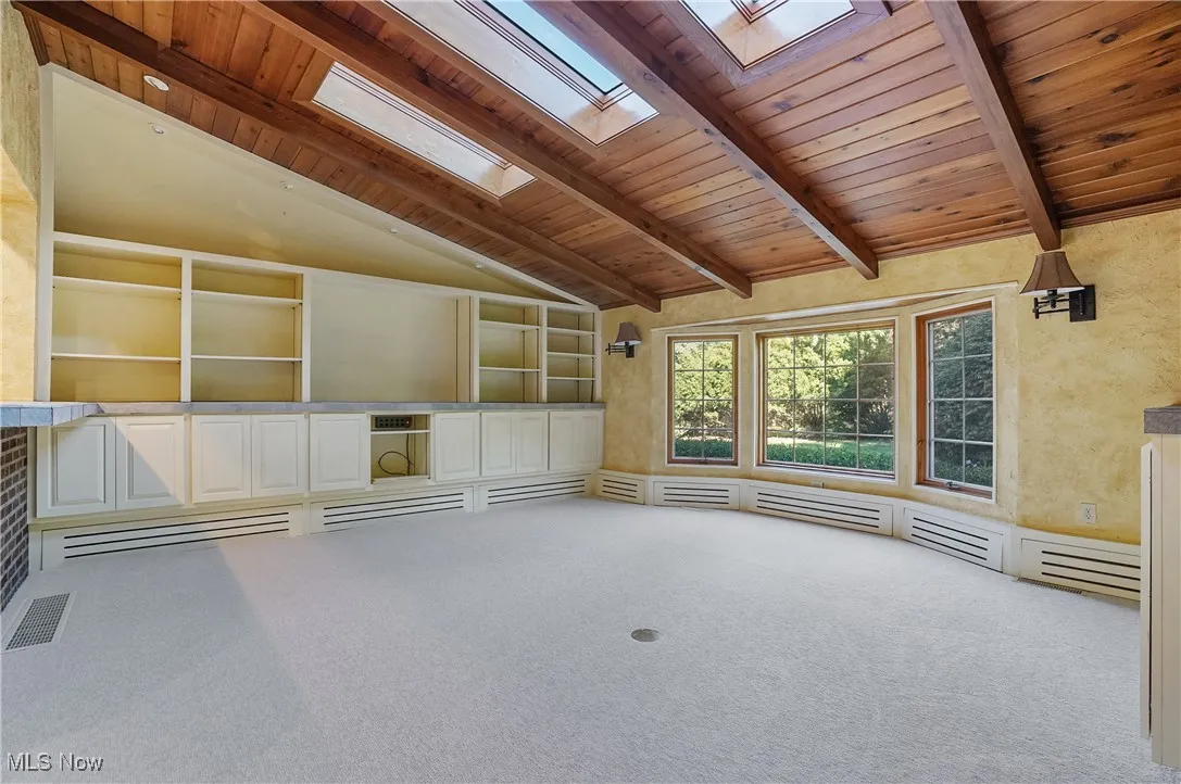 beamed wood ceiling and beams
