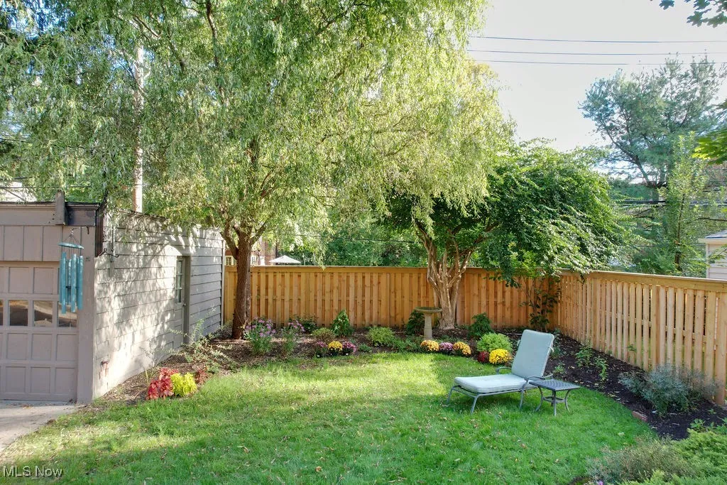 View of fenced backyard
