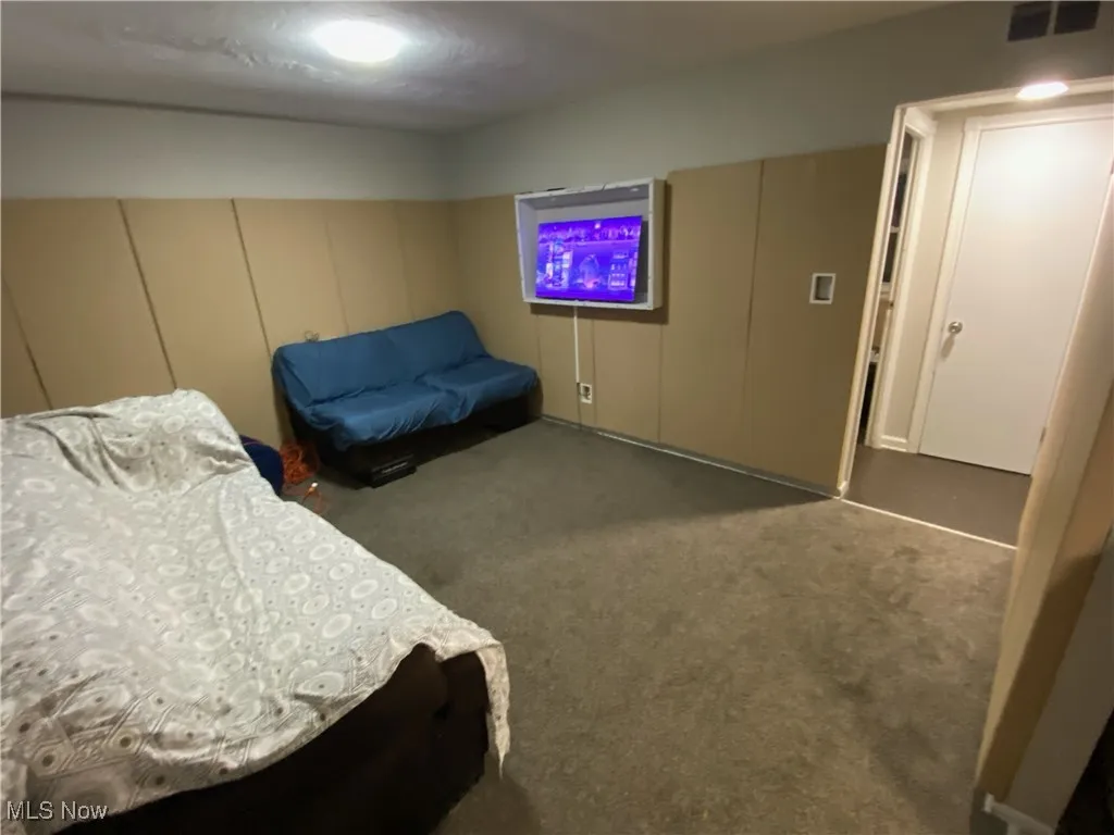 Living Room with carpet floors - wall padding belongs to tenant and remains with tenant.