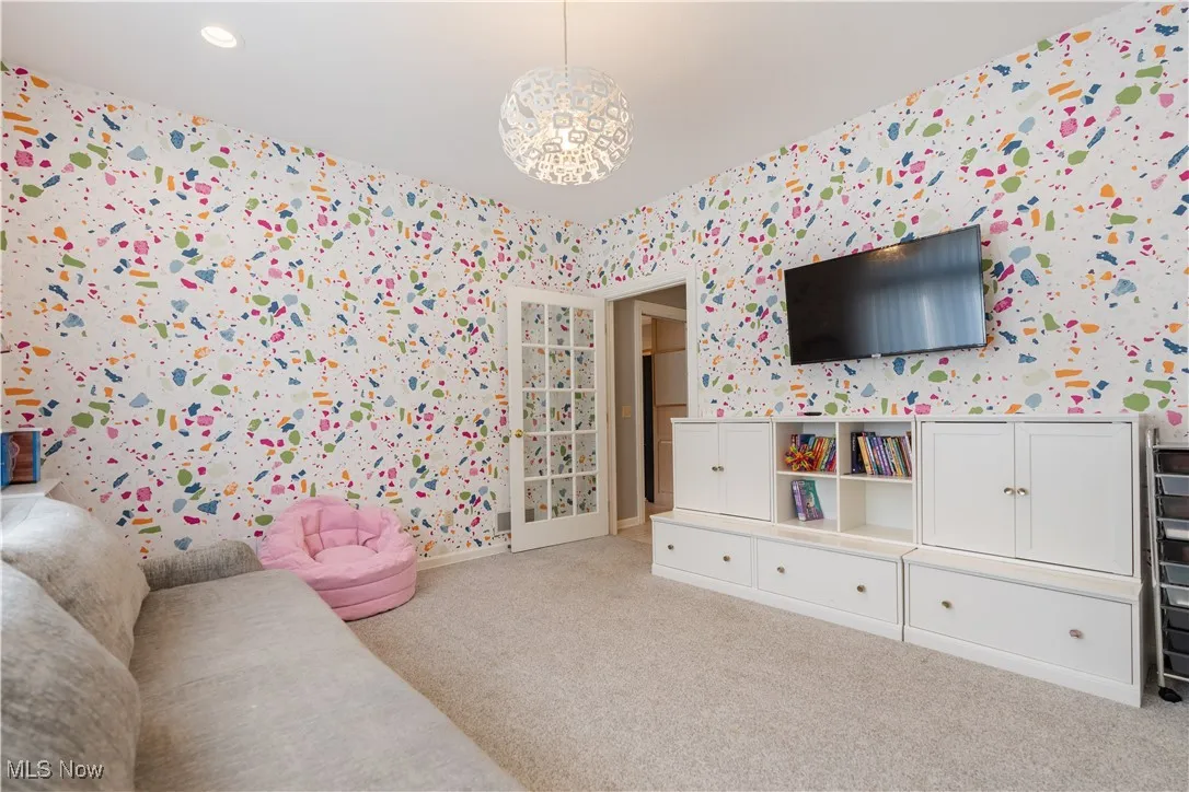 First floor bedroom/playroom with huge double closets.