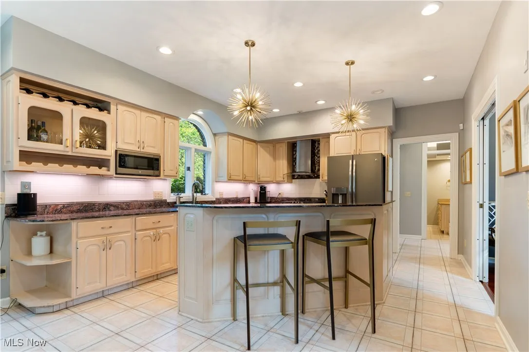The kitchen offers a lovely place to gather while entertaining.