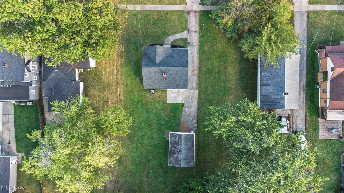 Aerial perspective of suburban area
