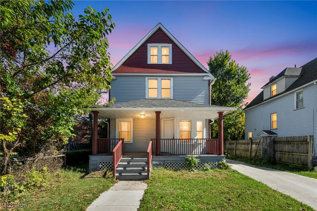 View of front of home with a porch