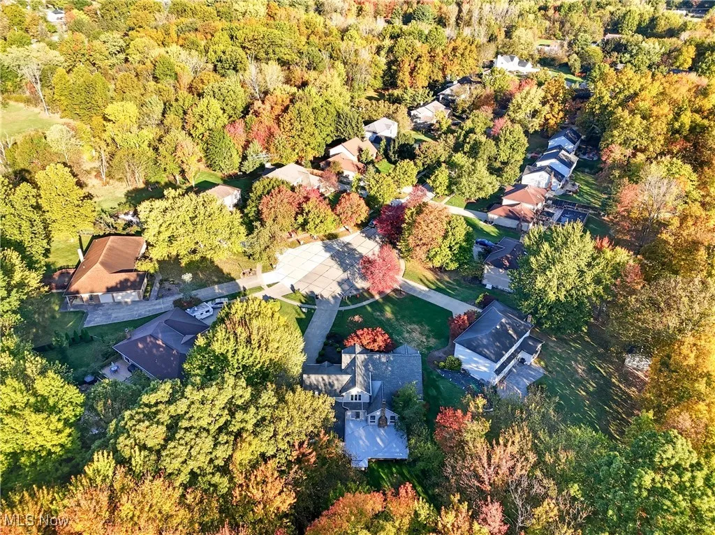 Aerial perspective of suburban area