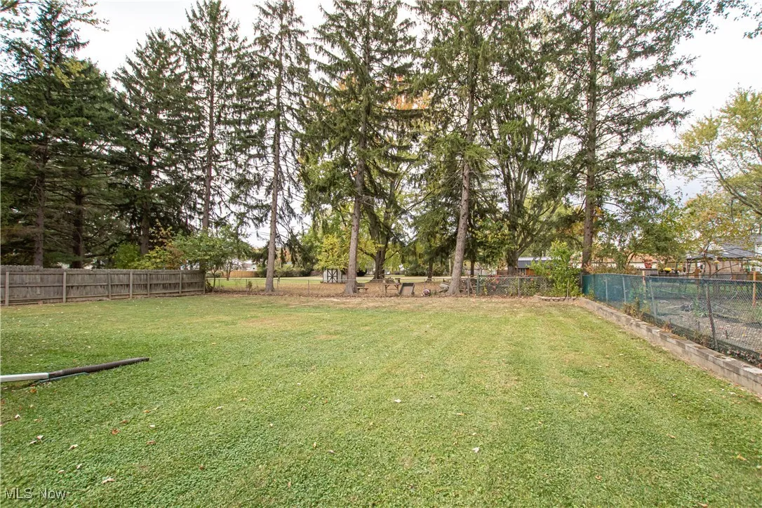 View of fenced backyard