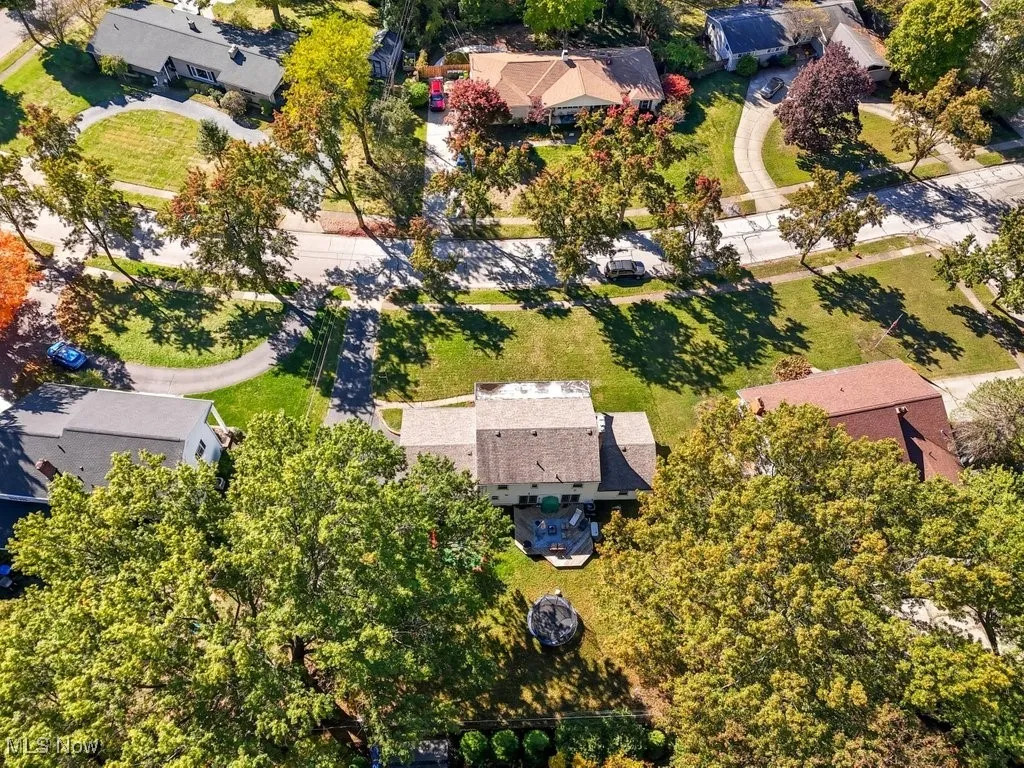 Aerial perspective of suburban area