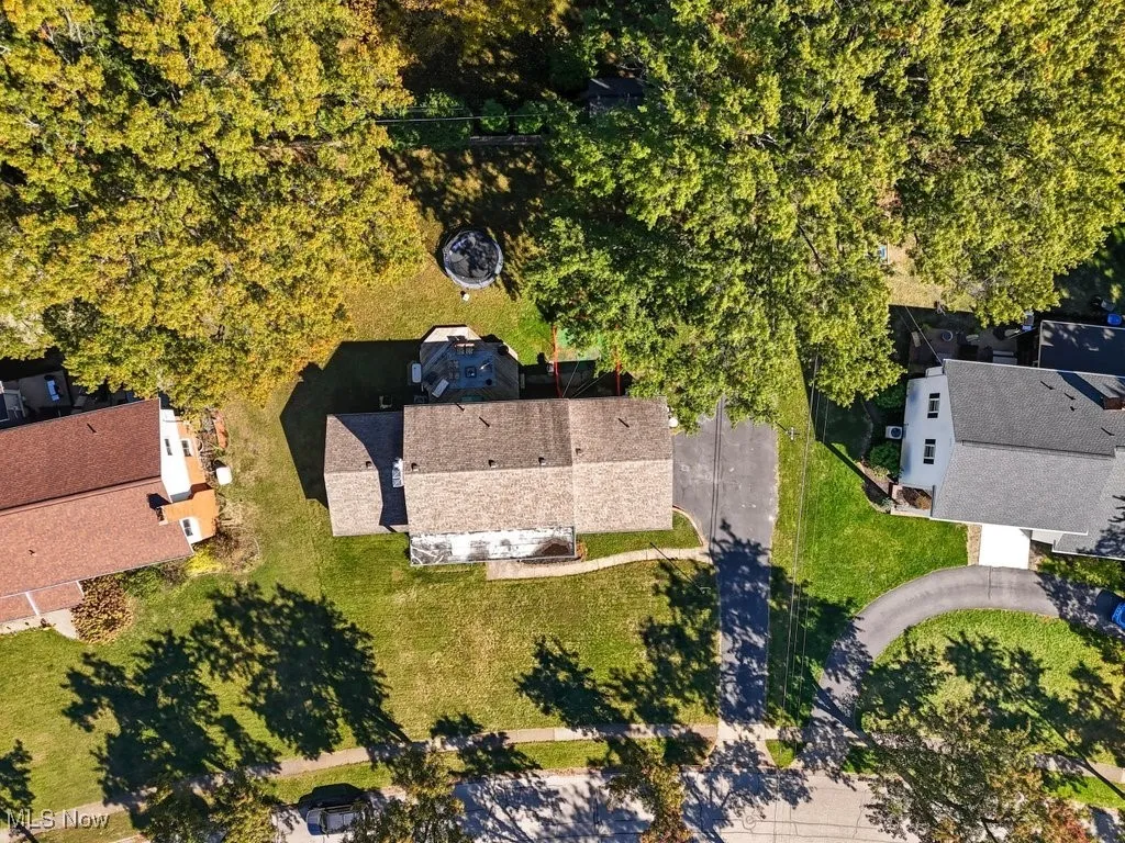 Aerial perspective of suburban area