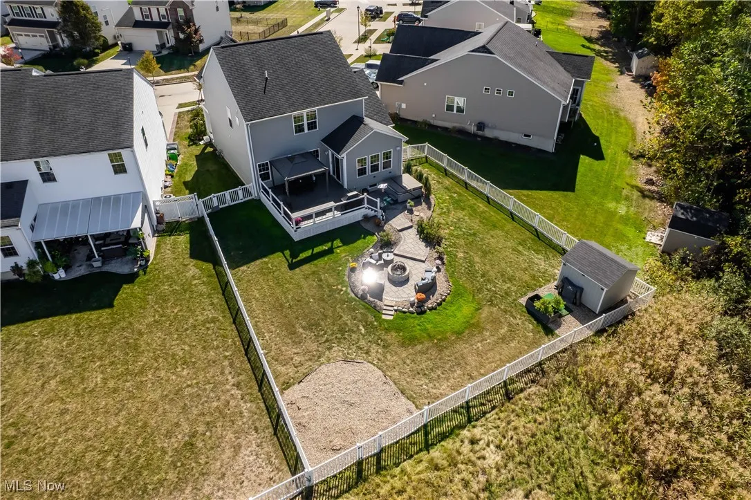 Aerial perspective of suburban area