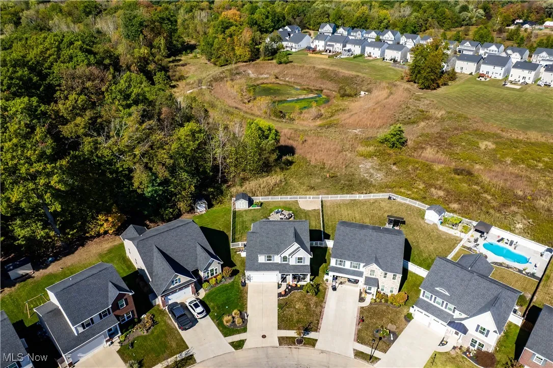 Aerial view of residential area