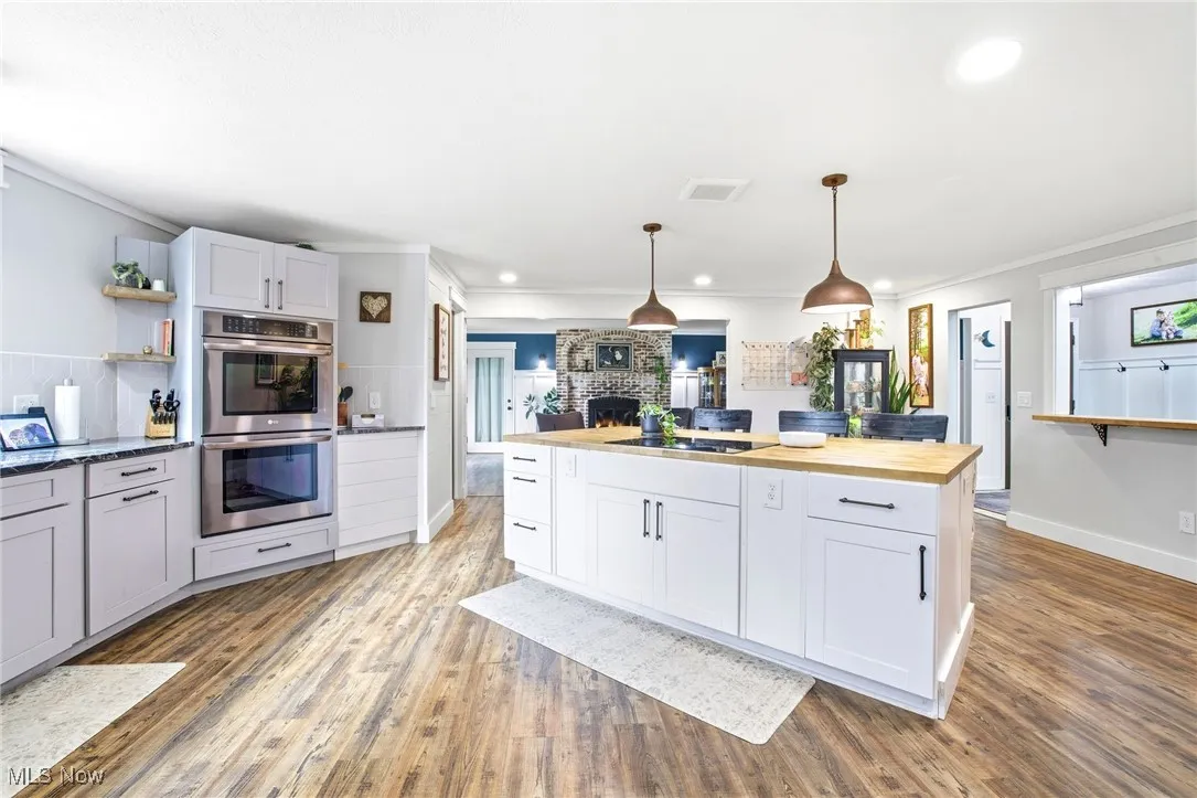 Kitchen featuring the island and double oven