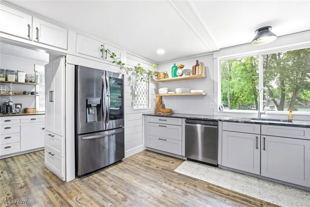Kitchen featuring the hidden pantry