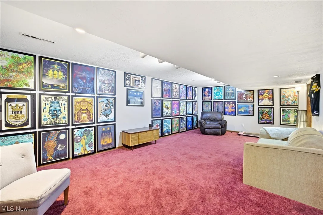 Family room area in the basement