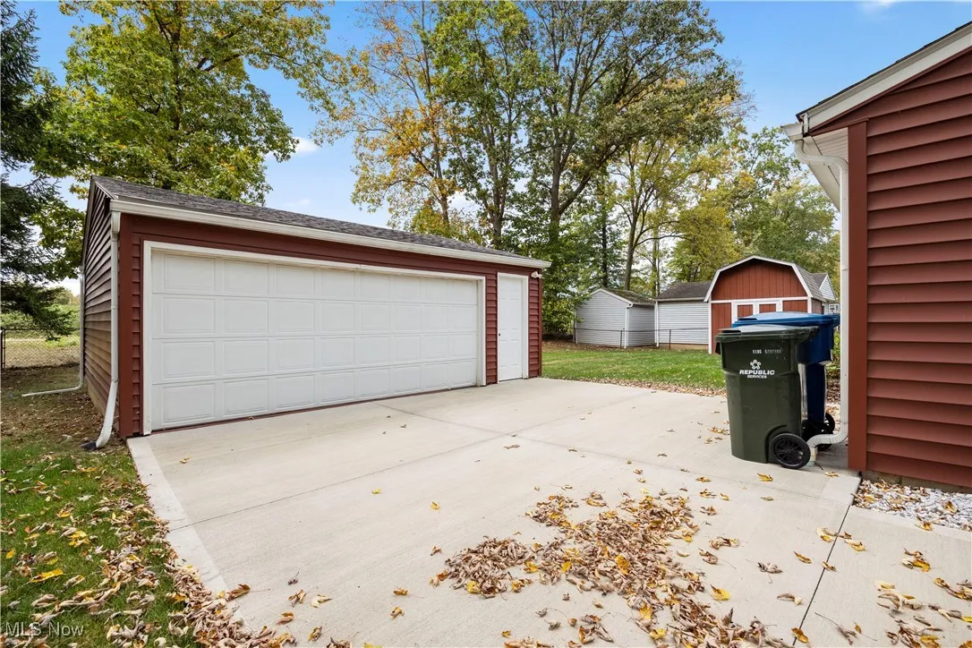 View from the side of the home facing the front of the garage
