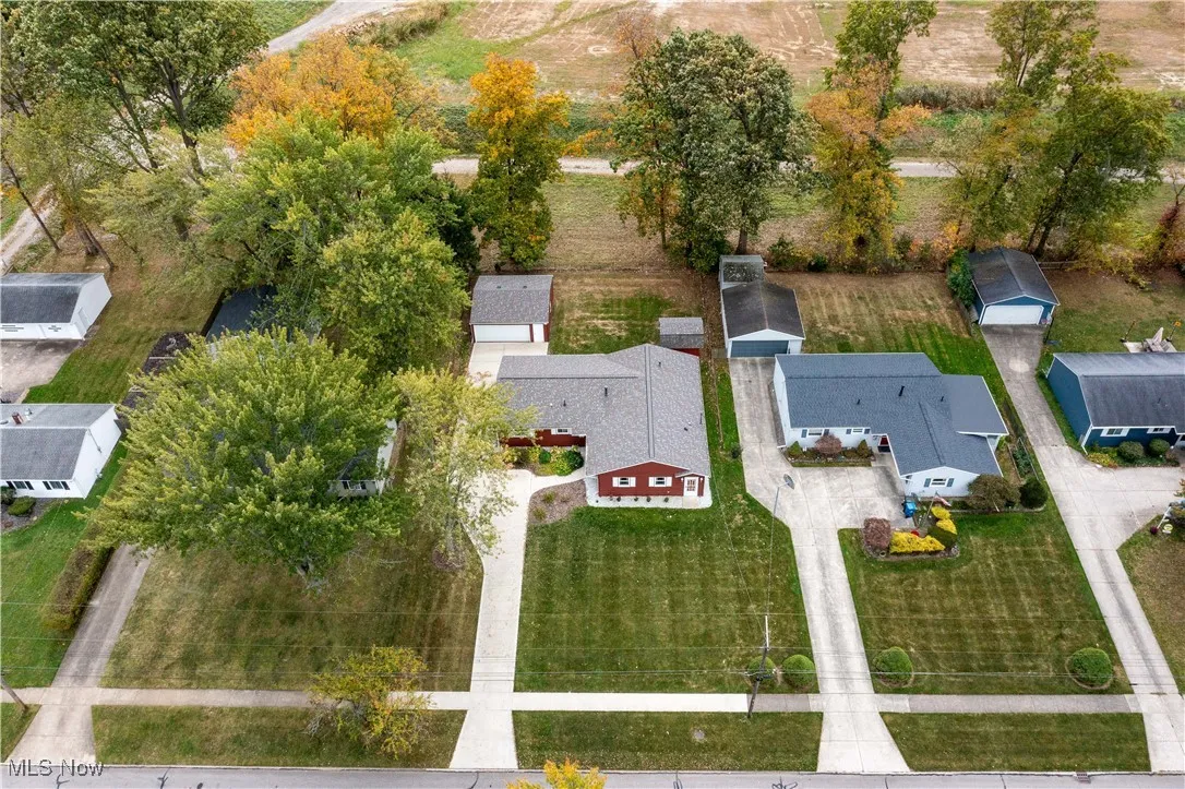Aerial view of residential area