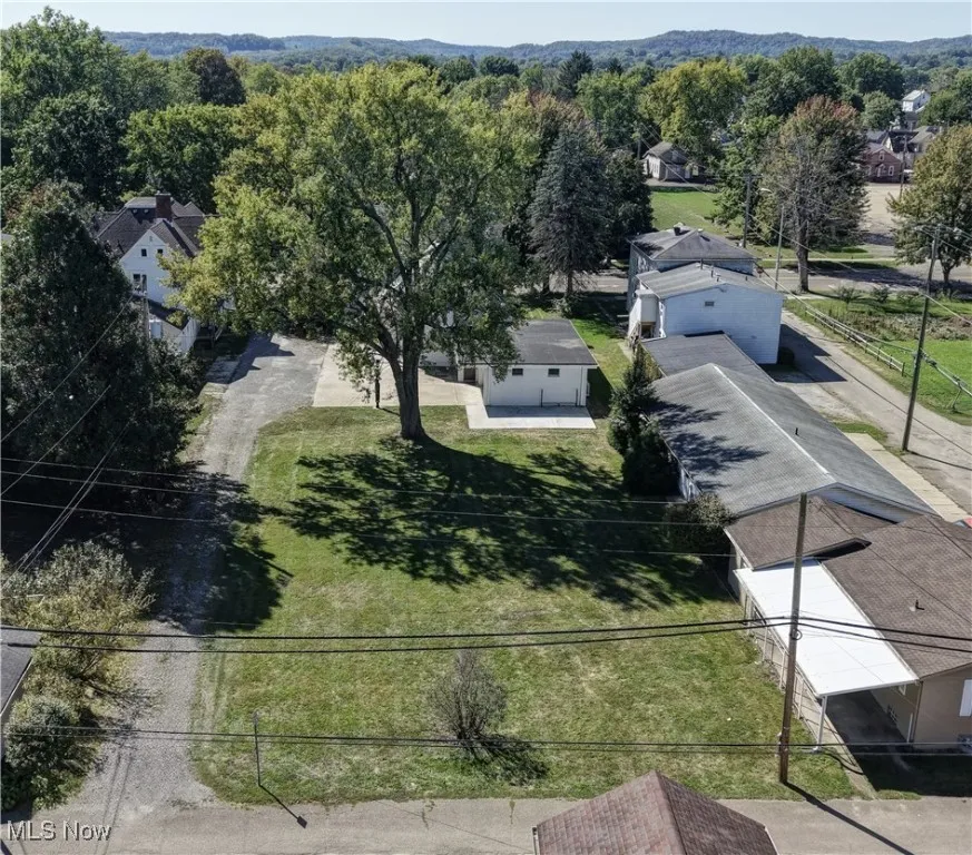 Aerial perspective of suburban area