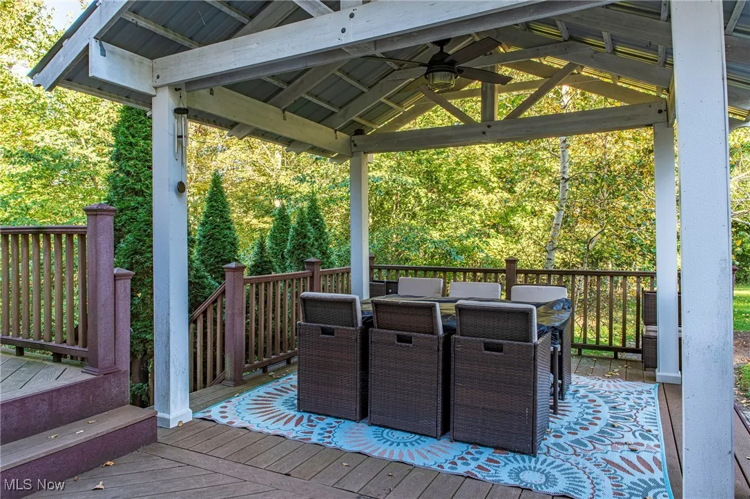 Gazebo with a ceiling fan