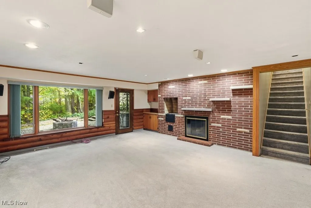 Finished walk-out lower level with fireplace