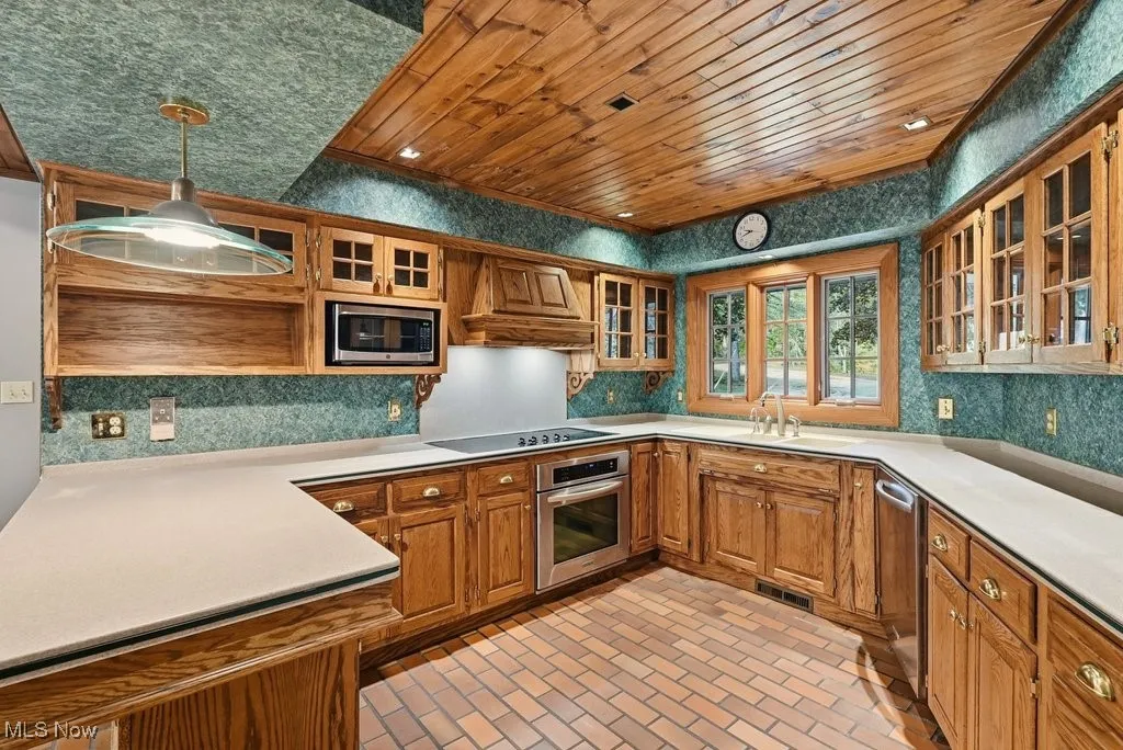 Kitchen with all stainless appliances