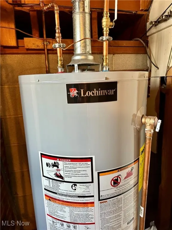 Utility room with water heater