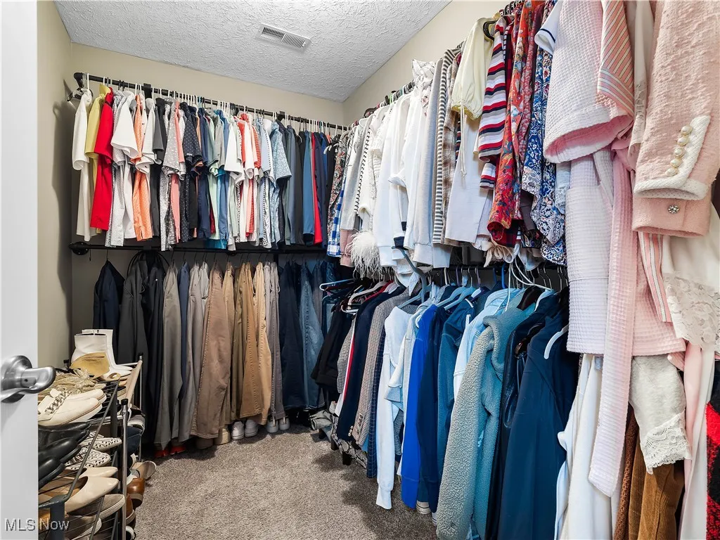 Walk in closet featuring carpet floors