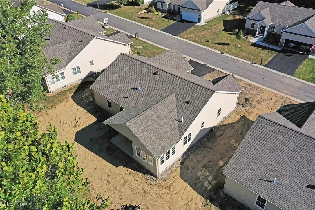 Aerial perspective of suburban area