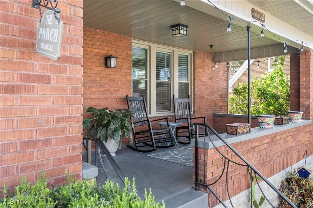 View of covered porch