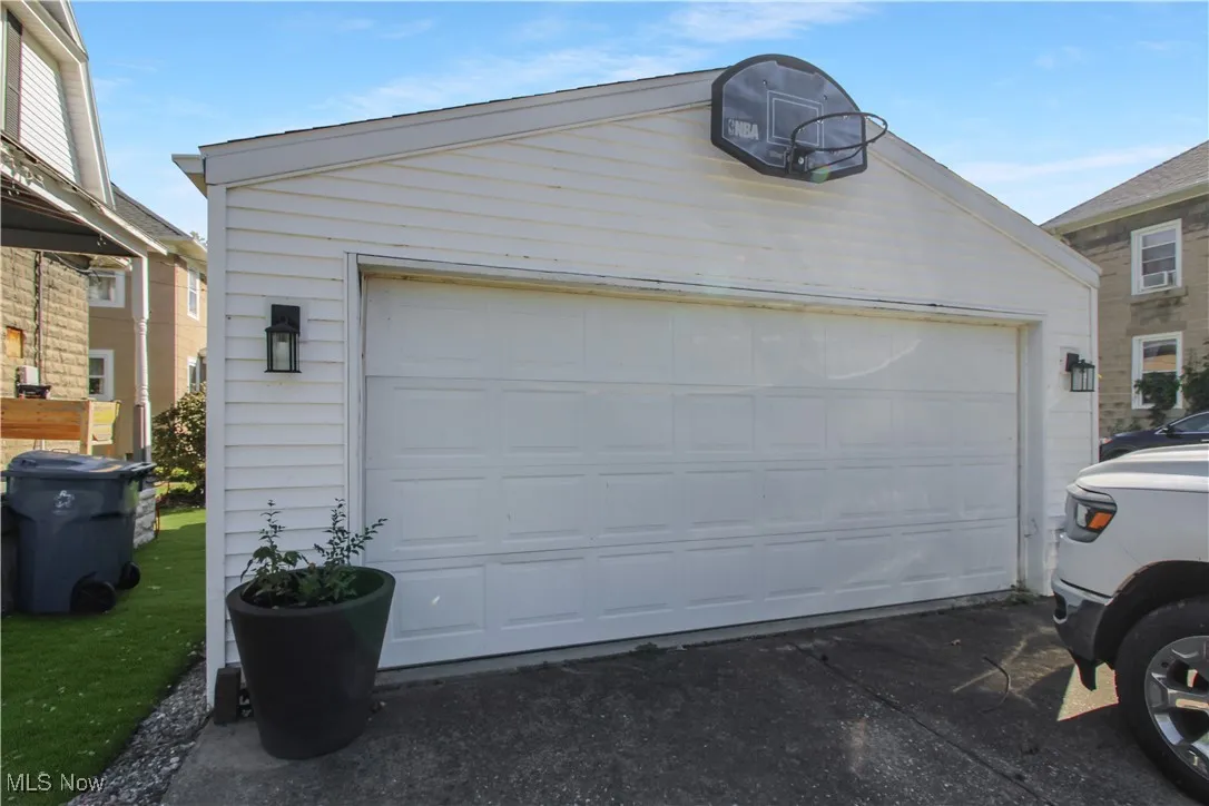 View of detached garage