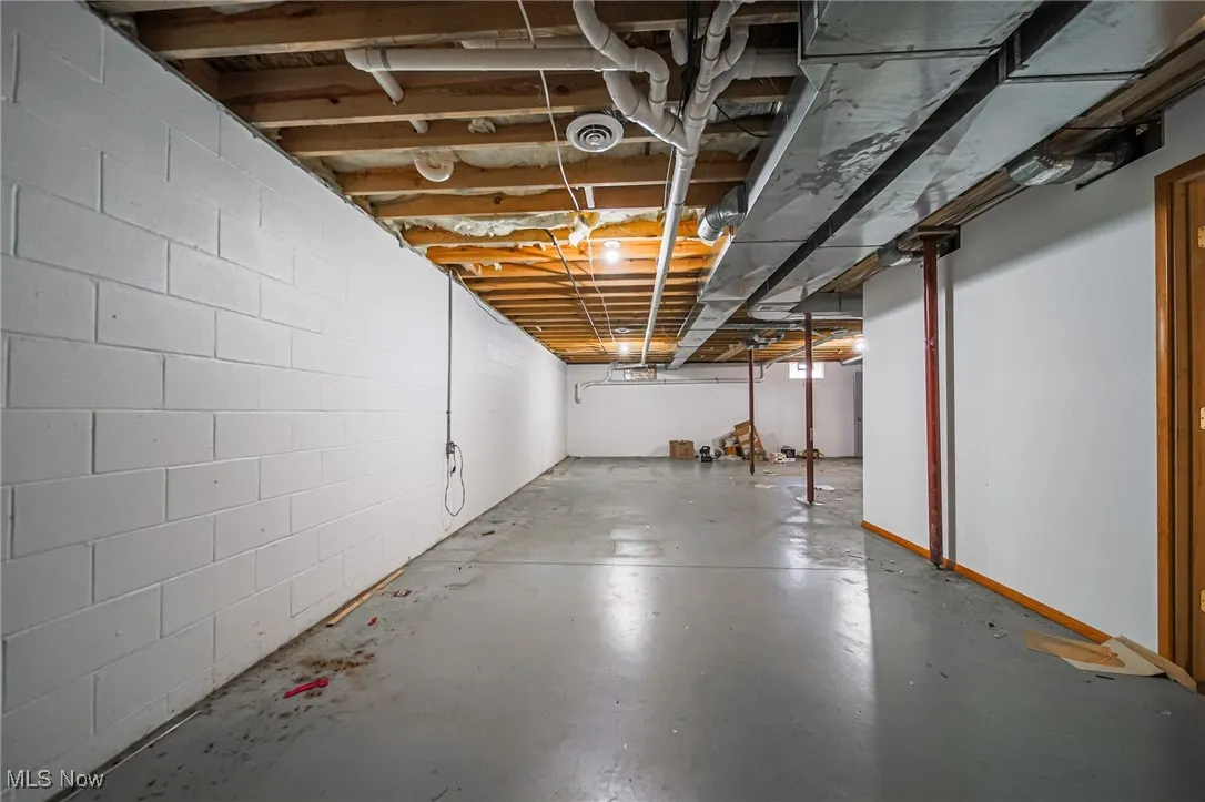 View of unfinished below grade area