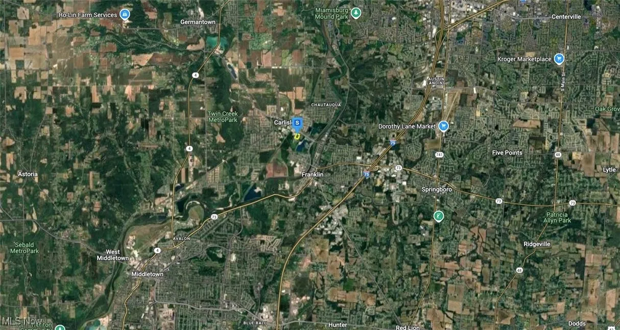 Aerial view of property's location
