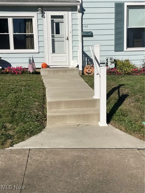 Newer concrete entrance