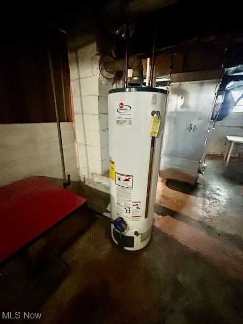 Utility room with gas water heater